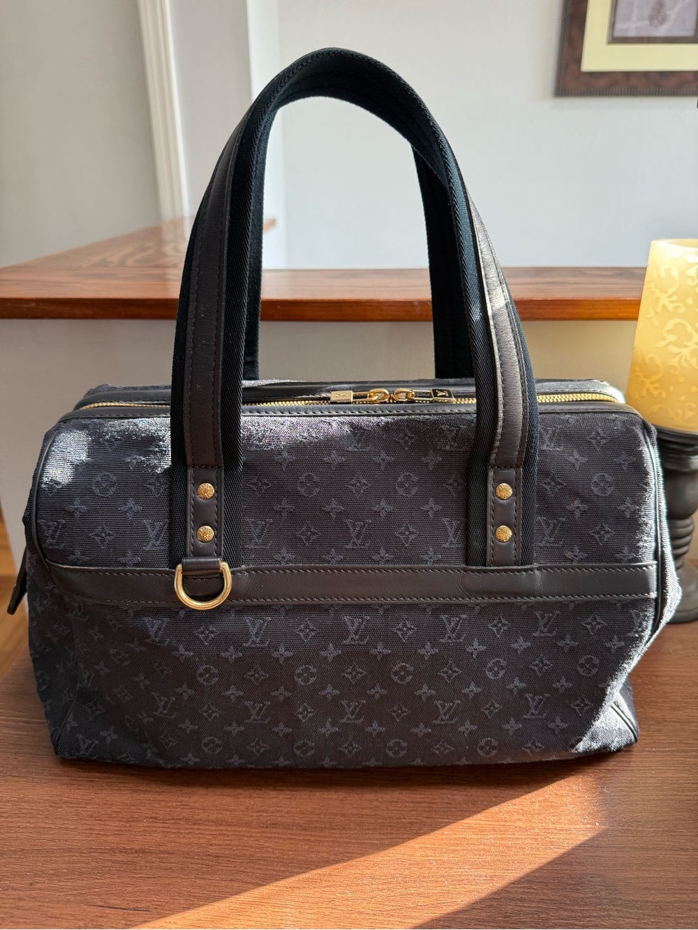 Louis Vuitton Navy Josephine Mini Lin Boston GM - Picture 2 of 14